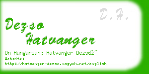 dezso hatvanger business card